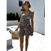 Leopardí krátké šaty MANSVET s volánem