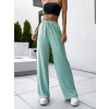 Světle zelené letní kalhoty CORAL s rozšířenými nohavicemi