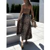 Leopardí dlouhá saténová sukně SVYRYDON