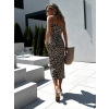 Leopardí elastické midi šaty NATARES