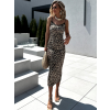 Leopardí elastické midi šaty NATARES