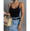 Černé jednoduché basic tílko GIRLEN s vycpávkami
