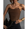Hnědý stahující korzet OGEJ se zipem