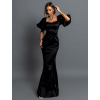 Černé společenské dlouhé šaty GLAMYT