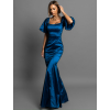 Modré společenské dlouhé šaty GLAMYT na ples