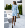 Modré pruhované košilové šaty LORELE na zavazování