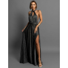 Černé dlouhé variabilní společenské šaty CUPAUCA