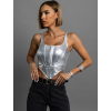 Stříbrný metalický korzet GAGEN