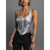 Stříbrný metalický korzet GAGEN