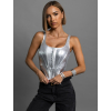 Stříbrný metalický korzet GAGEN