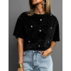 Černé oversize tričko PORFYR se srdíčky 100% bavlna
