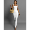 Bílé tvarující dlouhé elegantní šaty COMNORY