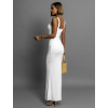 Bílé tvarující dlouhé elegantní šaty COMNORY