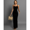 Černé dlouhé tvarující večerní šaty COMNORY