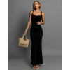 Černé dlouhé tvarující večerní šaty COMNORY