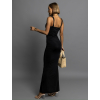 Černé dlouhé tvarující večerní šaty COMNORY
