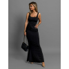 Černé dlouhé elastické šaty TIMUR s překřížením