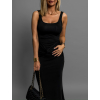 Černé dlouhé elastické šaty TIMUR s překřížením