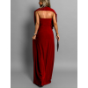 Bordó variabilní dlouhé šaty HAARLEN