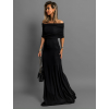 Černé dlouhé společenské šaty EMANUELE bez ramínek