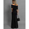 Černé dlouhé společenské šaty EMANUELE bez ramínek