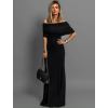Černé dlouhé společenské šaty EMANUELE bez ramínek