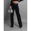 Černé luxusní třpytivé wide leg džíny TYRON s kamínky