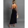 Černé dlouhé šaty TORBORG s krajkou na zádech