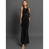 Černé dlouhé šaty TADEUS na zavazování