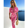 Růžové elegantní šaty SQUARD s leopardím vzorem