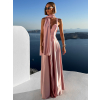 Růžové elegantní šaty KRISTAL s přehozem