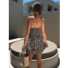 Leopardí krátký saténový overal DORIT