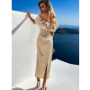 Krémové dlouhé elegantní šaty UNIVERS