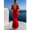 Červené elegantní šaty INVANCE s výstřihem do V