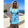 Modré krátké šaty IMRICH s volány