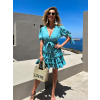 Tyrkysové krátké šaty IMRICH s volány