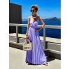 Fialové dlouhé plisované šaty SUNLOVE na ramínka
