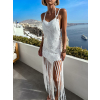 Bílé háčkované letní šaty přes plavky JUSUF