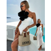 Bílé stylové jednodílné plavky KLEANTIS se sukní