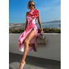 Růžové stylové jednodílné plavky KASIAN se sukní