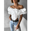 Bílý elegantní top KOSTADIN s volánky