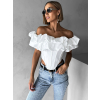 Bílý elegantní top KOSTADIN s volánky