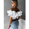 Bílý elegantní top KOSTADIN s volánky