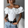 Bílý elegantní top KOSTADIN s volánky