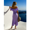 Fialové saténové elegantní midi šaty UNIVERS