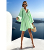 Světle zelené boho krátké šaty RANGE s výstřihem