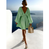 Světle zelené boho krátké šaty RANGE s výstřihem