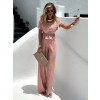 Růžový kalhotový elegantní komplet JOOP
