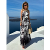 Černé dlouhé vzorované šaty GLYN