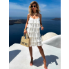 Bílé letní šaty KOSTAS s volánky